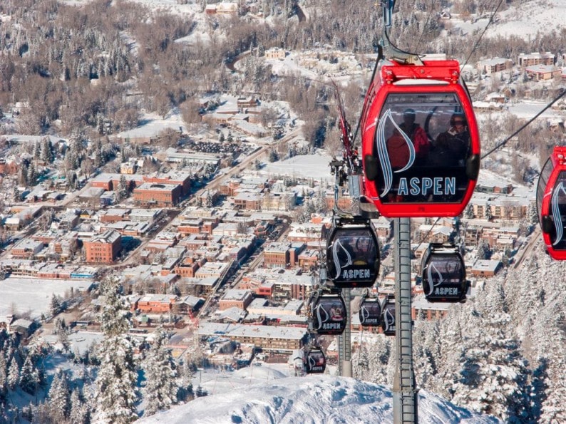 Aspen -  Blick auf die Stadt von Silver Queen Gondola