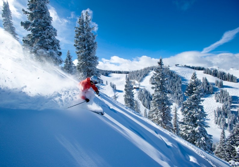 Katrina DeVore skiing on Aspen Mountain, Aspen, Colorado