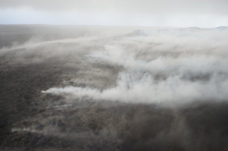 Big Island - Zentrum -dampfende Lava