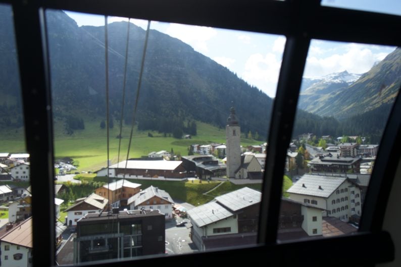 Blick aus der neuen Gondel nach Oberlech