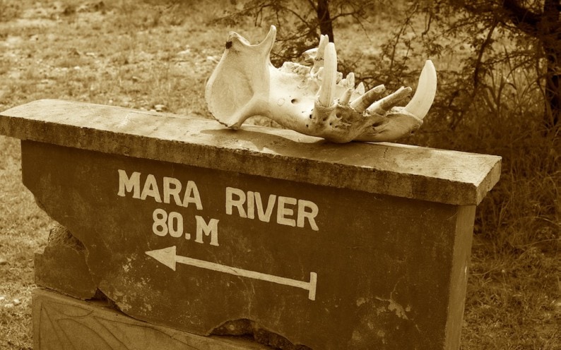 Mara River sign