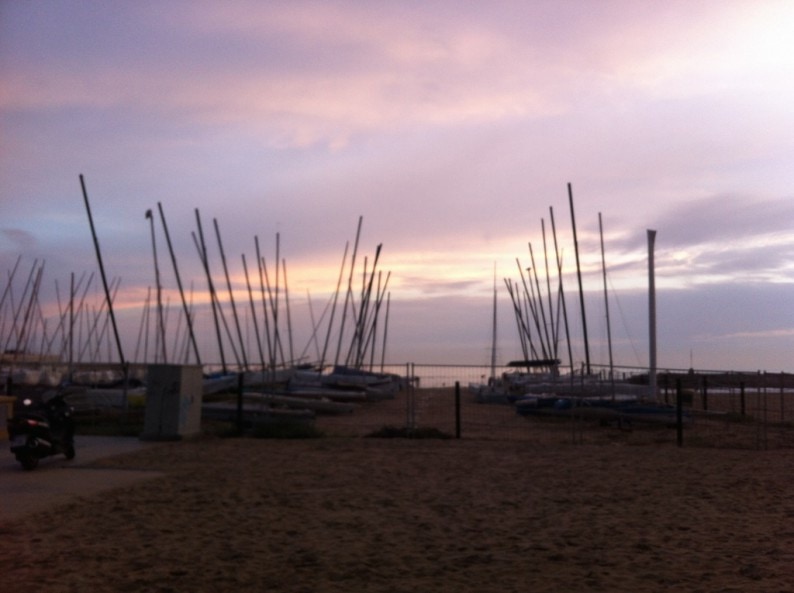 Sitges - Yachthafen am Abend