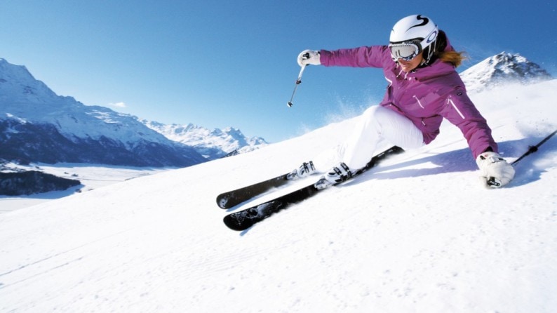 St. Moritz - Skifahren auf der Corviglia