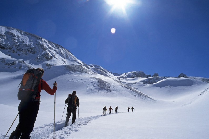 Das flache Plateau des Dachsteingletschers eignet sich perfekt für einfache Skitouren 